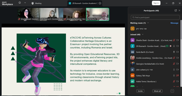 Gordon Leads International Virtual Exchange Meeting within eTACCHE Project